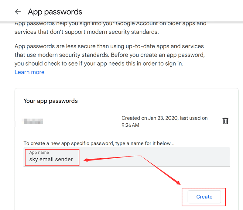 How to get gmail app password step5-3